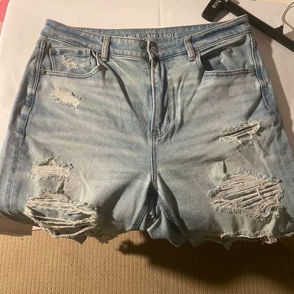 American Eagle Mom Distressed High Rise Light Blue Jeans - Picture 9 of 9